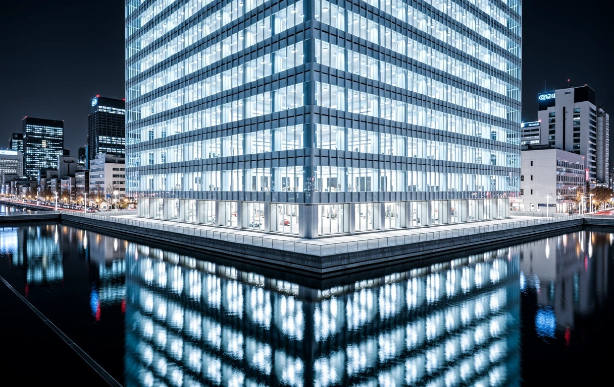 Tokyo corporate architecture glass reflection